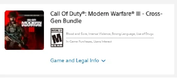 Call of Duty: MW III(3) Cross-Gen (USA) PS4,PS5