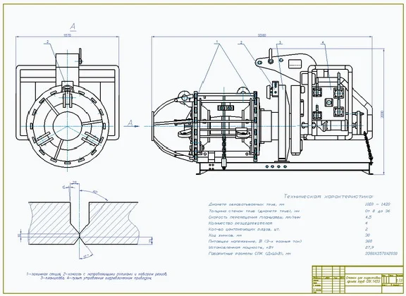Drawing machine for the preparation of edges