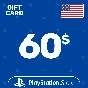 ⭐️PSN Top Up Card 60$ (USD) USA