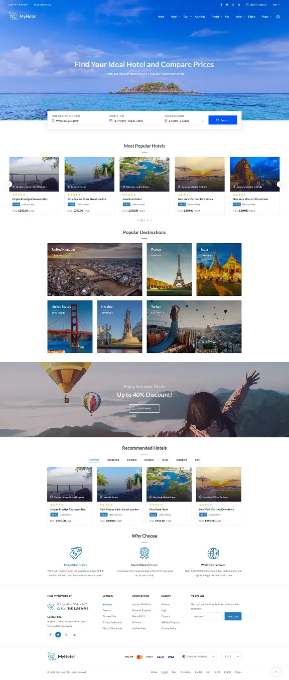 MyTravel — WooCommerce тема для туров и бронирования
