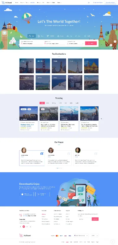 MyTravel — WooCommerce тема для туров и бронирования