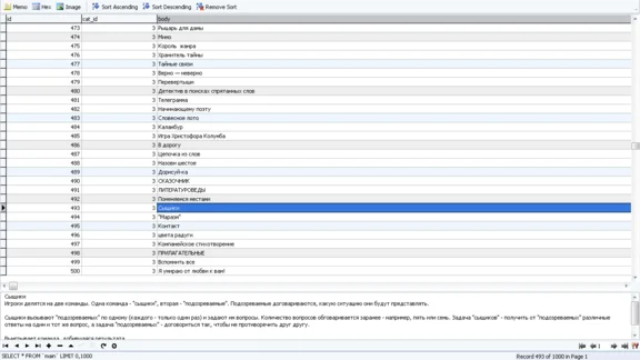 MySQL dump database of games, contests and lotteries in