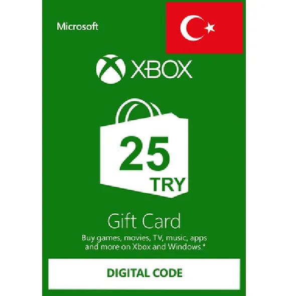 XBOX GIFT CARD - 25₺ TRY TL LIRA (TURKEY) 🇹🇷🔥TR TUR