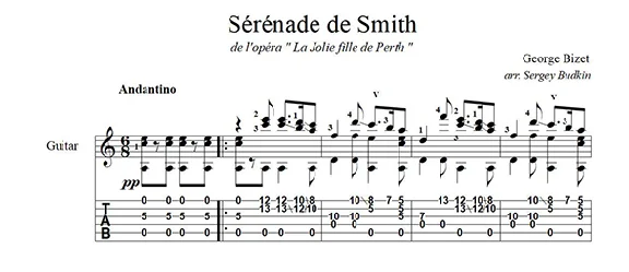 Smith´s Serenade (Georges Bizet) for guitar