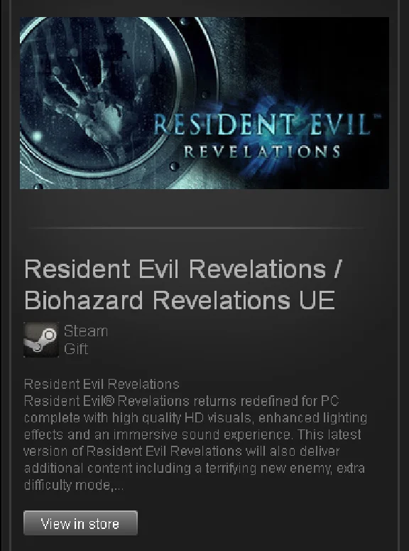 Resident Evil Revelations - STEAM Gift - Region Free**