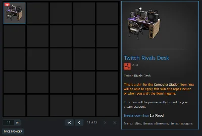 RUST✦TWITCH DESK✦КОМПЬЮТЕРНАЯ СТАНЦИЯ✦СКИН✦КОД✦ПРЕДМЕТ