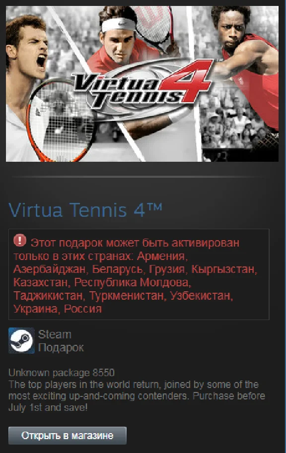 Virtua Tennis 4 (Steam Gift RU/CIS)