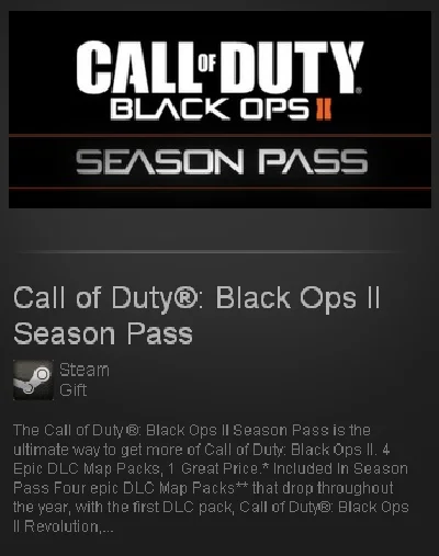 CoD Black Ops II - Season Pass - STEAM Gift / RU+CIS+UA