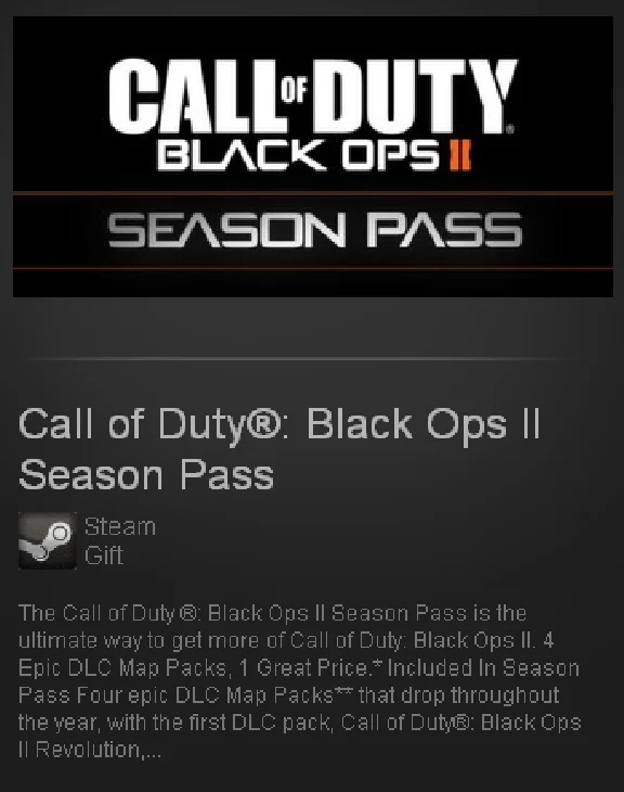CoD Black Ops II - Season Pass - STEAM Gift / RU+CIS+UA