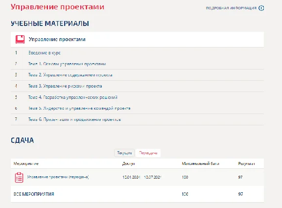 Управление проектами.Тест Синергия/МТИ 2024г 97 баллов