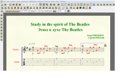 STUDY IN THE SPIRIT OF THE BEATLES by Orekhov for 6-str