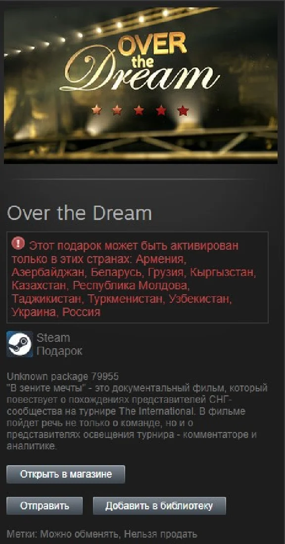Over the Dream STEAM Gift - RU/CIS