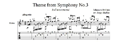 Brahms - Theme from Symphony No.3 for guitar