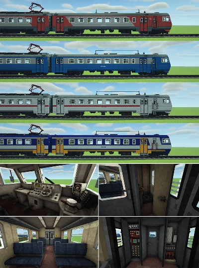 Electric train ER2M for the game Minecraft (texels)