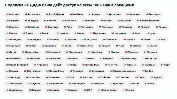 🅱Дядя Ваня VPN 6 мес. Нигерия, Египет, Аргентина и др.