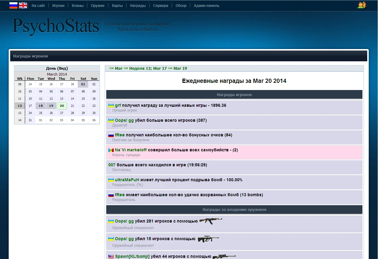 Шаблон White-blue для Psychostats