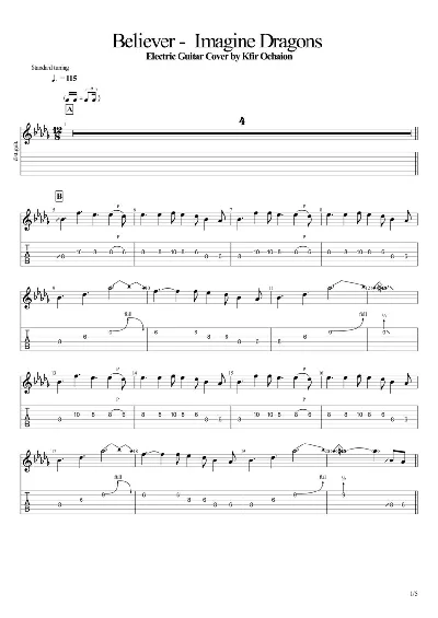 Tabs Kfir Ochaion - Imagine Dragons - Believer