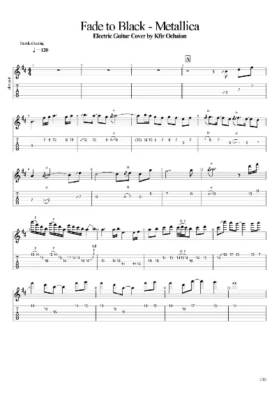 Табы Kfir Ochaion - Metallica - Fade to Black