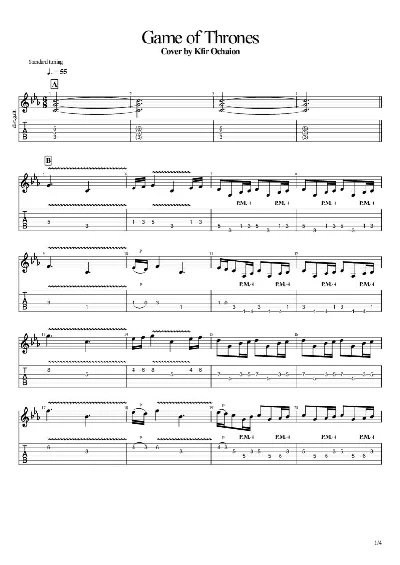 Tabs Game of Thrones - Guitar Cover by Kfir Ochaion