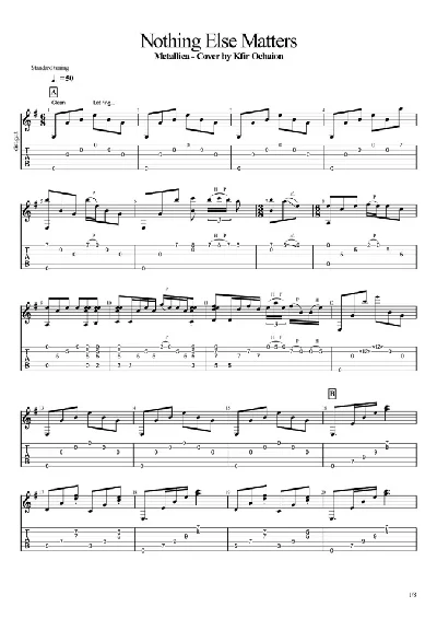 Tabs Kfir Ochaion - Nothing Else Matters - Metallica