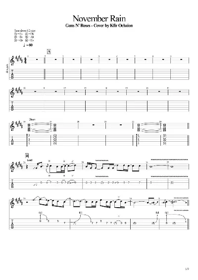 Guns N´ Roses - November Rain - Cover by Kfir Ochaion