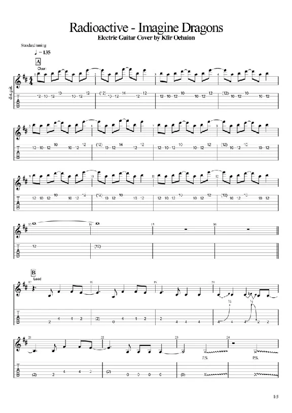 Tabs Kfir Ochaion - Imagine Dragons - Radioactive