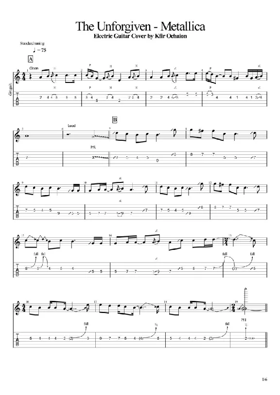 Tabs Kfir_The Unforgiven - Metallica