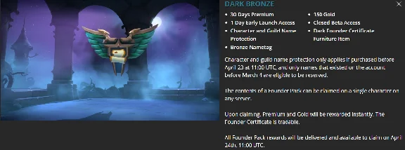 Albion Online - DARK BRONZE FOUNDER PACK (ЕВРОПА EU)