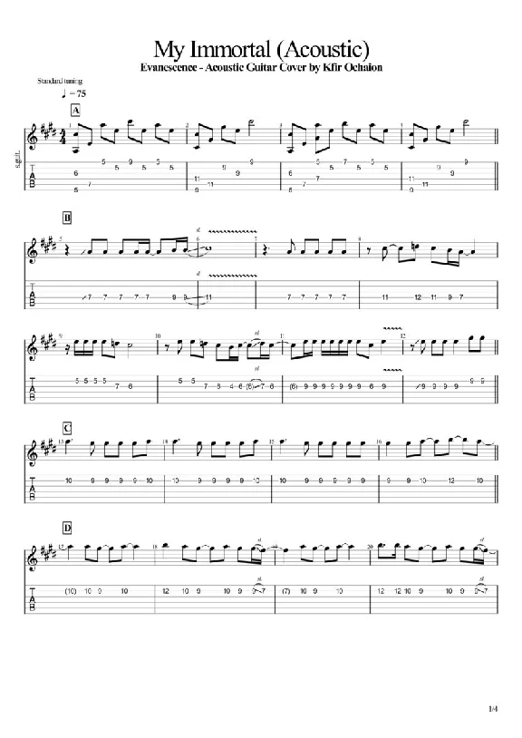 Evanescence - My Immortal - Acoustic by Kfir Ochaion