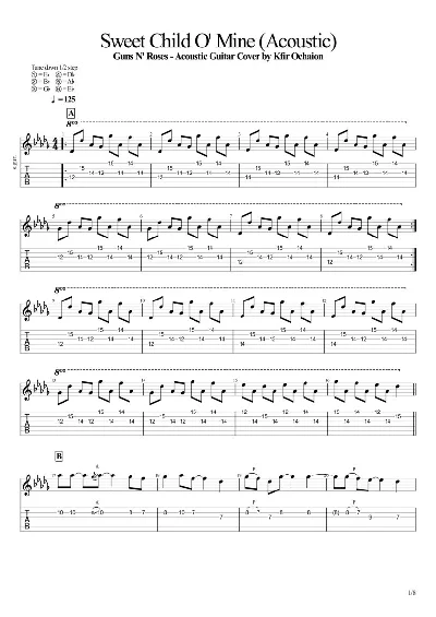 Tabs Kfir_ Sweet Child O´Mine(Acoustic) - Guns N´ Roses