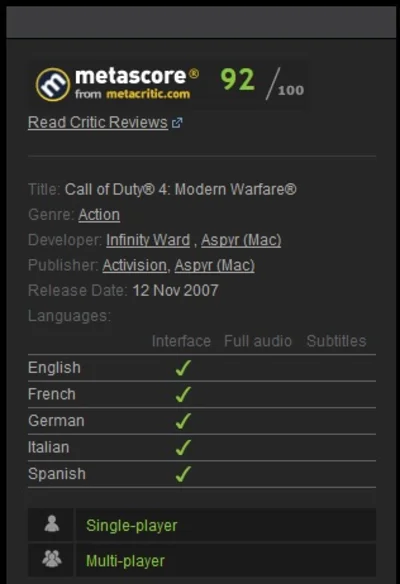 Call of Duty 4 Modern Warfare EU Steam Gift Region Free