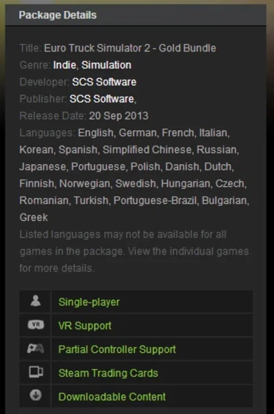 Euro Truck Simulator 2 Gold Bundle (Steam Region Free)