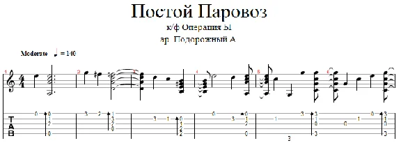 Wait a steam locomotive - k / f Operation Y arrangement for guitar
