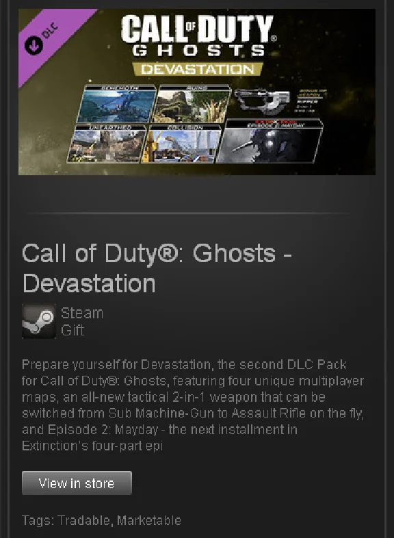 zzzz_Call of Duty: Ghosts Devastation STEAM ROW / free