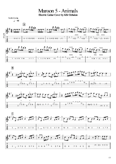 Tabs Kfir_Animals - Maroon 5