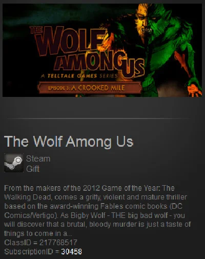 The Wolf Among Us (Steam Gift  REGION FREE)