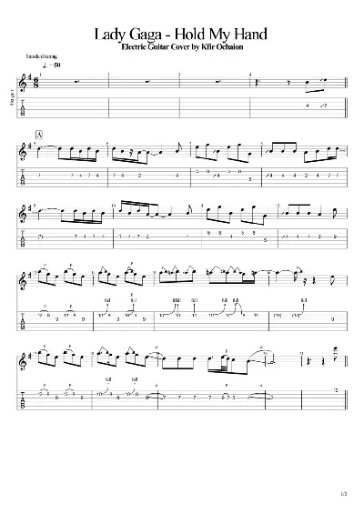 Tabs Kfir Ochaion - Lady Gaga - Hold My Hand - Electric