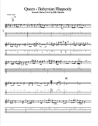 Tabs Kfir Ochaion - Queen - Bohemian Rhapsody - Acoust