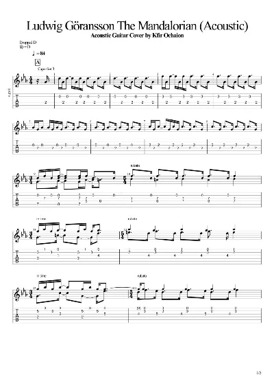 Tabs Kfir Ochaion - Mandalorian Theme - Acoustic tab
