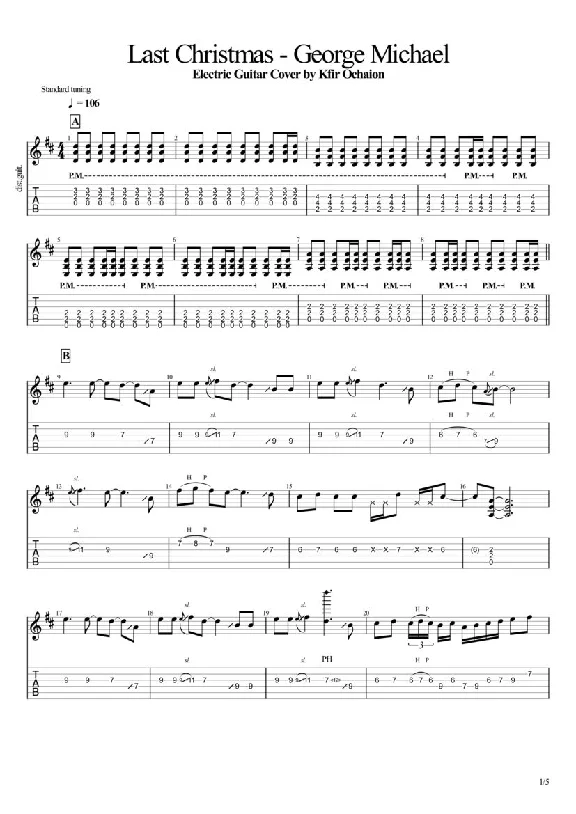 Tabs Kfir_Last Christmas - George Michael