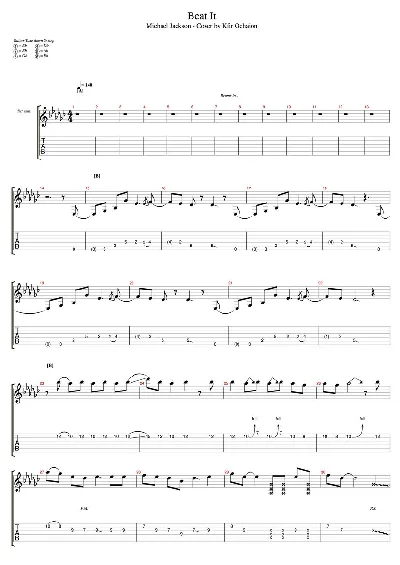 Tabs Kfir Ochaion - Michael Jackson - Beat It - Metal