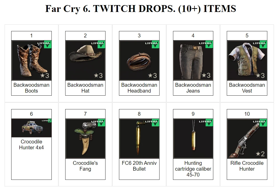 🔥 Far Cry 6 ✦ TWITCH DROPS ✦ SKINS /ITEMS + 🎁