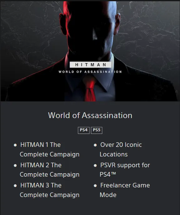 💥HITMAN: World of Assassination 🔵 PS4/PS5 🔴TURKEY🔴