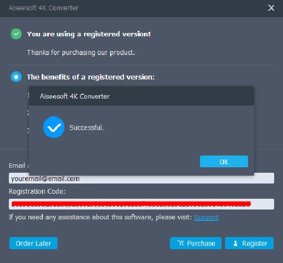 ✴️ Aiseesoft 4K Converter 🔑 1 Year Registration Code