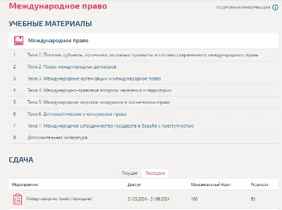 Международное право.Тест Синергия/МТИ 2024г (4 семестр)