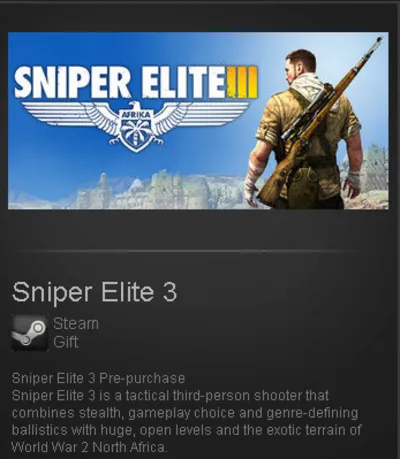 Sniper Elite 3 (Steam Gift / Region Free)