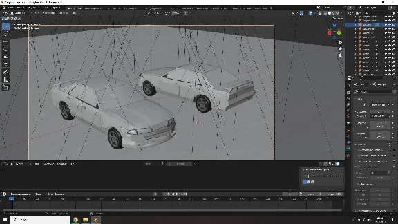 3D model of a crashed Nissan Skyline r32 low-poly