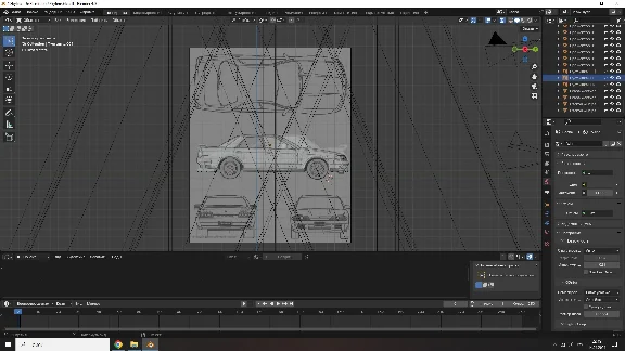 3D model of a crashed Nissan Skyline r32 low-poly