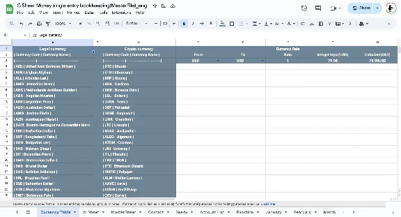 G Sheet Money(AccountingFile) - SimpleVersion