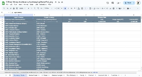 G Sheet Money(Accounting File) - ComplexVersion